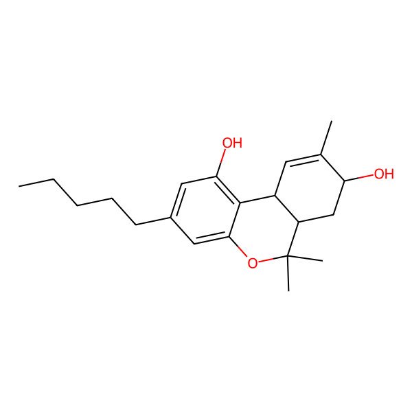 2D Structure of (6aS,8R,10aR)-6,6,9-trimethyl-3-pentyl-6a,7,8,10a-tetrahydrobenzo[c]chromene-1,8-diol