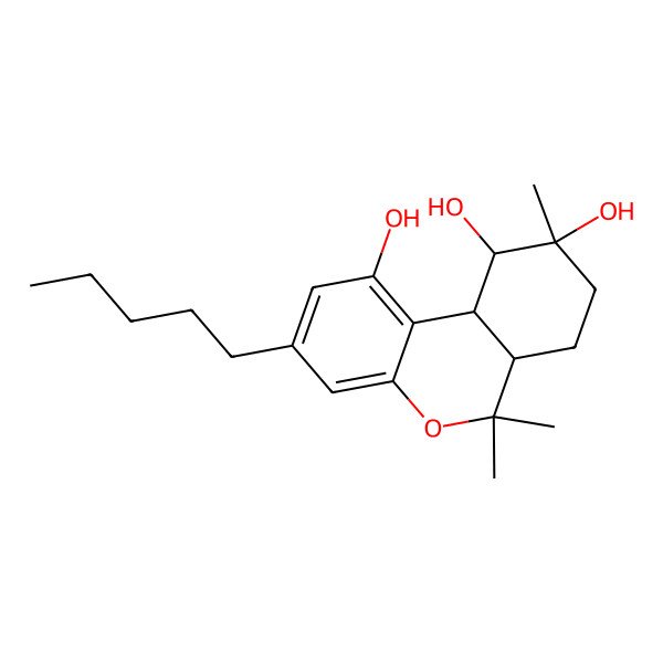2D Structure of (6aS,9S,10S,10aS)-6,6,9-trimethyl-3-pentyl-7,8,10,10a-tetrahydro-6aH-benzo[c]chromene-1,9,10-triol