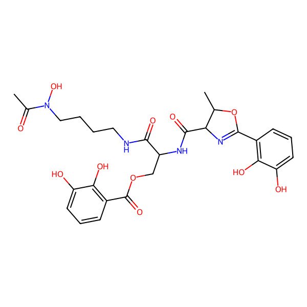 2D Structure of [3-[4-[Acetyl(hydroxy)amino]butylamino]-2-[[2-(2,3-dihydroxyphenyl)-5-methyl-4,5-dihydro-1,3-oxazole-4-carbonyl]amino]-3-oxopropyl] 2,3-dihydroxybenzoate