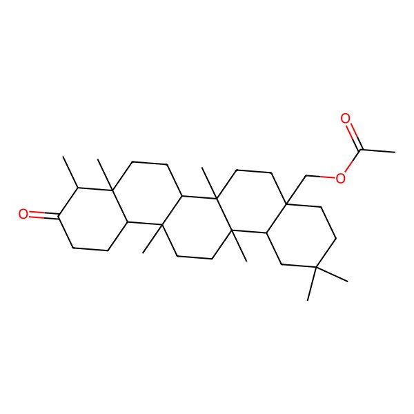 2D Structure of [(4aS,6aS,6aR,6bS,8aS,9R,12aS,14aS,14bS)-2,2,6a,6a,8a,9,14a-heptamethyl-10-oxo-3,4,5,6,6b,7,8,9,11,12,12a,13,14,14b-tetradecahydro-1H-picen-4a-yl]methyl acetate
