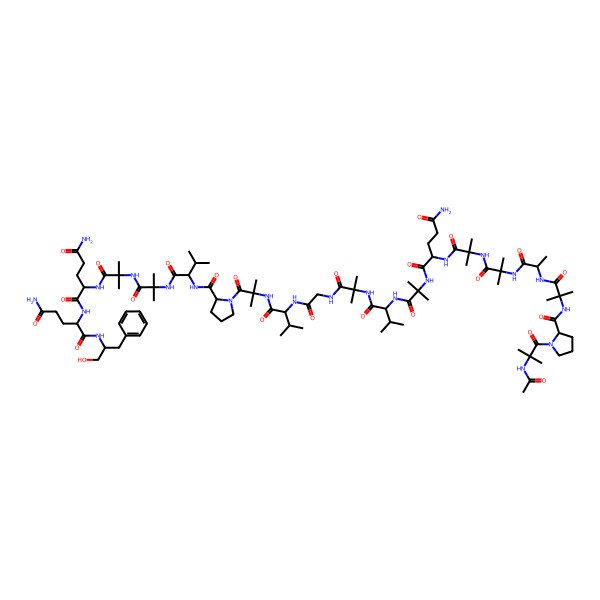 2D Structure of Ac-Aib-DL-Pro-Aib-DL-Ala-Aib-Aib-DL-Gln-Aib-DL-Val-Aib-Gly-DL-Val-Aib-DL-Pro-DL-Val-Aib-Aib-DL-Gln-DL-Gln-DL-Phe-ol