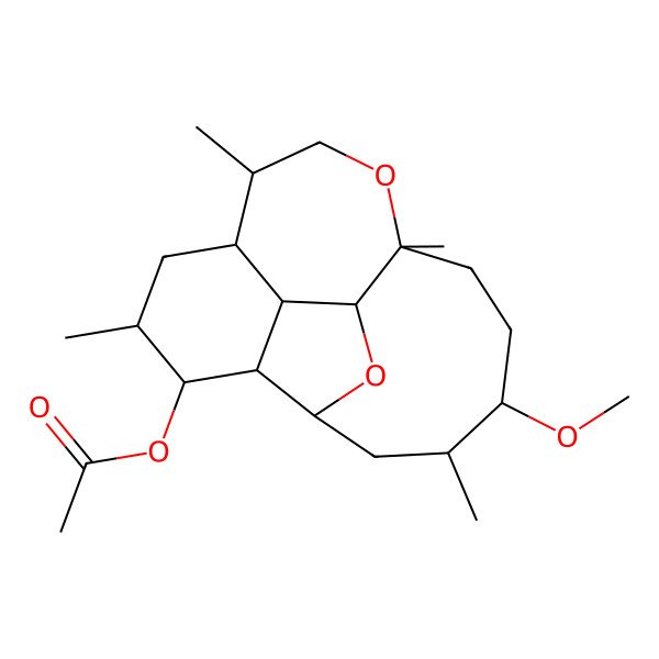 2D Structure of [(1S,2S,3R,4R,5R,7S,8R,11S,14R,15R,17S)-14-methoxy-5,8,11,15-tetramethyl-10,18-dioxatetracyclo[9.7.0.02,7.03,17]octadecan-4-yl] acetate