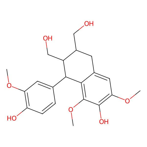 2D Structure of (6S,7S,8R)-8-(4-hydroxy-3-methoxyphenyl)-6,7-bis(hydroxymethyl)-1,3-dimethoxy-5,6,7,8-tetrahydronaphthalen-2-ol