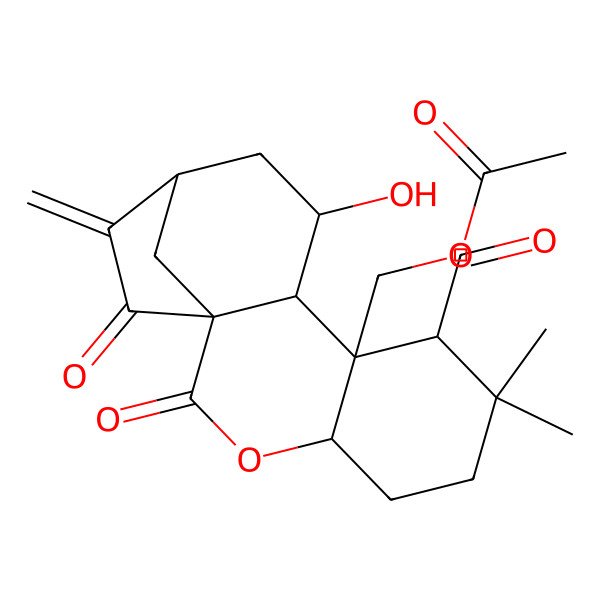 2D Structure of [(1S,4S,8R,9S,10S,11R,13S)-8-formyl-11-hydroxy-7,7-dimethyl-14-methylidene-2,15-dioxo-3-oxatetracyclo[11.2.1.01,10.04,9]hexadecan-9-yl]methyl acetate