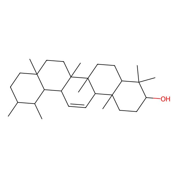 2D Structure of (3S,4aS,6aR,6aR,6bR,8aR,11R,12S,12aR,14aR,14bS)-4,4,6a,6b,8a,11,12,14b-octamethyl-2,3,4a,5,6,6a,7,8,9,10,11,12,12a,14a-tetradecahydro-1H-picen-3-ol