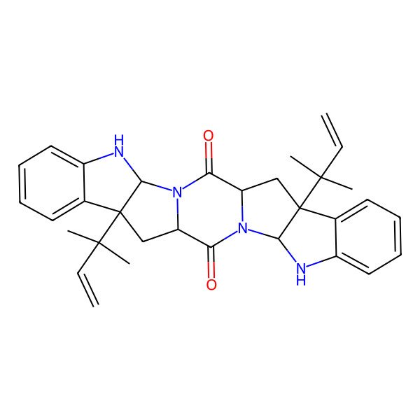 2D Structure of (1R,4R,12S,14R,17S,25R)-12,25-bis(2-methylbut-3-en-2-yl)-3,5,16,18-tetrazaheptacyclo[14.10.0.03,14.04,12.06,11.017,25.019,24]hexacosa-6,8,10,19,21,23-hexaene-2,15-dione