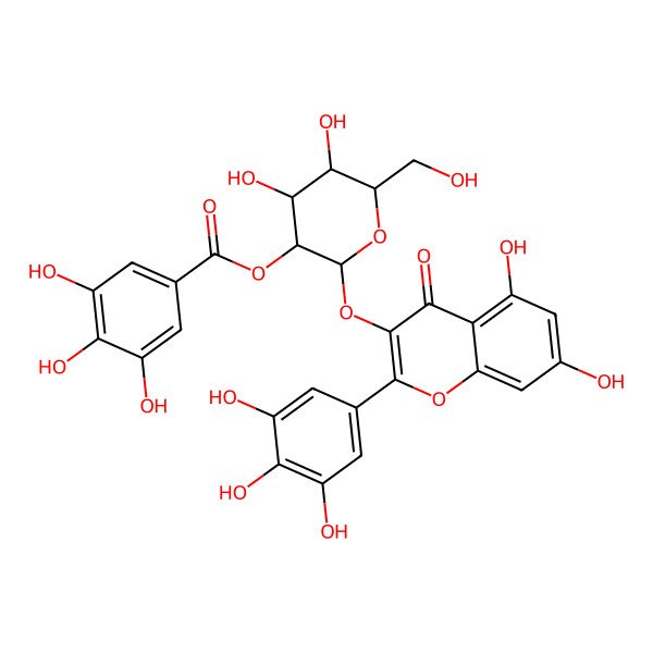 2D Structure of [2-[5,7-Dihydroxy-4-oxo-2-(3,4,5-trihydroxyphenyl)chromen-3-yl]oxy-4,5-dihydroxy-6-(hydroxymethyl)oxan-3-yl] 3,4,5-trihydroxybenzoate