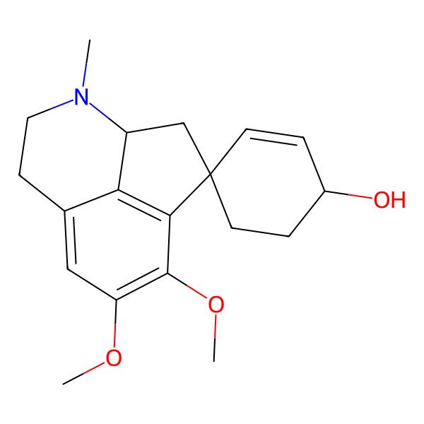 2D Structure of (1'S,2S,4R)-10,11-dimethoxy-5-methylspiro[5-azatricyclo[6.3.1.04,12]dodeca-1(12),8,10-triene-2,4'-cyclohex-2-ene]-1'-ol