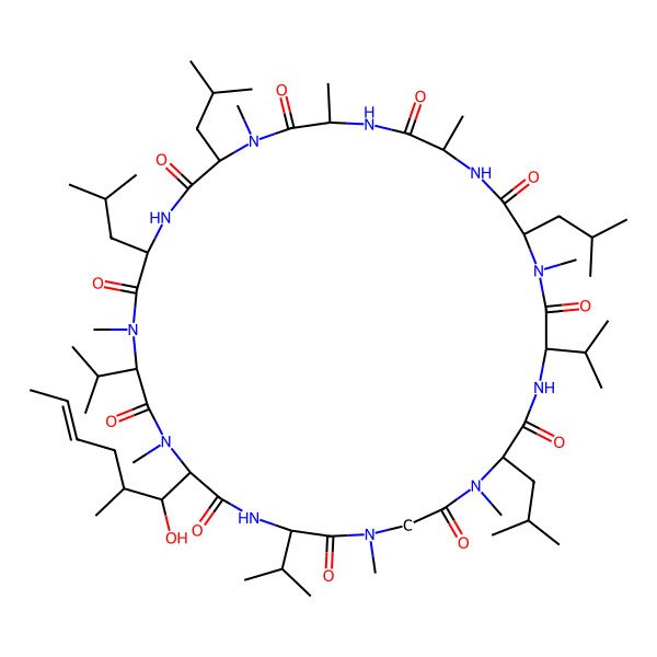 2D Structure of (3S,6S,9S,12R,15S,18S,21S,24S,30S,33S)-33-[(E,1R,2S)-1-hydroxy-2-methylhex-4-enyl]-1,4,10,12,15,19,25,28-octamethyl-6,9,18,24-tetrakis(2-methylpropyl)-3,21,30-tri(propan-2-yl)-1,4,7,10,13,16,19,22,25,28,31-undecazacyclotritriacontane-2,5,8,11,14,17,20,23,26,29,32-undecone