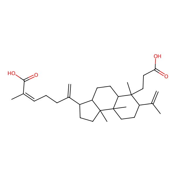 2D Structure of 6-[6-(2-Carboxyethyl)-6,9a,9b-trimethyl-7-prop-1-en-2-yl-1,2,3,3a,4,5,5a,7,8,9-decahydrocyclopenta[a]naphthalen-3-yl]-2-methylhepta-2,6-dienoic acid