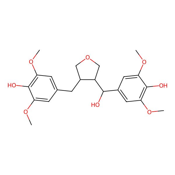 2D Structure of 4-[[(3R,4R)-4-[(S)-hydroxy-(4-hydroxy-3,5-dimethoxyphenyl)methyl]oxolan-3-yl]methyl]-2,6-dimethoxyphenol