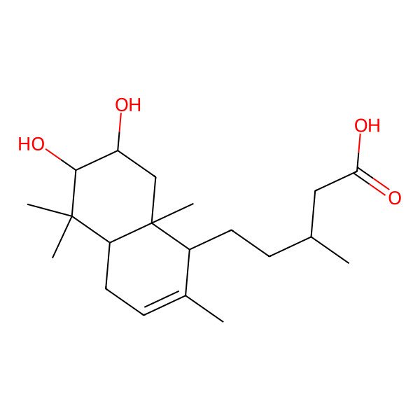 2D Structure of (3S)-5-[(1S,4aR,6S,7R,8aS)-6,7-dihydroxy-2,5,5,8a-tetramethyl-1,4,4a,6,7,8-hexahydronaphthalen-1-yl]-3-methylpentanoic acid
