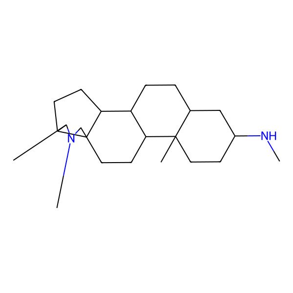 2D Structure of (1S,2R,5S,6S,9R,12R,13S,16S,18S)-N,6,7,13-tetramethyl-7-azapentacyclo[10.8.0.02,9.05,9.013,18]icosan-16-amine