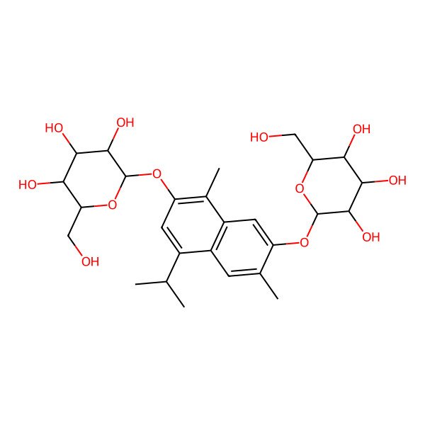 2D Structure of 2-[3,8-Dimethyl-5-propan-2-yl-7-[3,4,5-trihydroxy-6-(hydroxymethyl)oxan-2-yl]oxynaphthalen-2-yl]oxy-6-(hydroxymethyl)oxane-3,4,5-triol