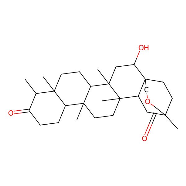 2D Structure of 2-Hydroxy-4,8,9,14,17,20-hexamethyl-22-oxahexacyclo[18.3.2.01,18.04,17.05,14.08,13]pentacosane-10,21-dione