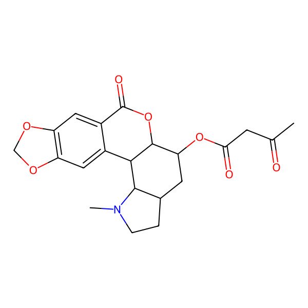 2D Structure of [(2S,3R,7R,9S,10R)-4-methyl-12-oxo-11,16,18-trioxa-4-azapentacyclo[11.7.0.02,10.03,7.015,19]icosa-1(20),13,15(19)-trien-9-yl] 3-oxobutanoate