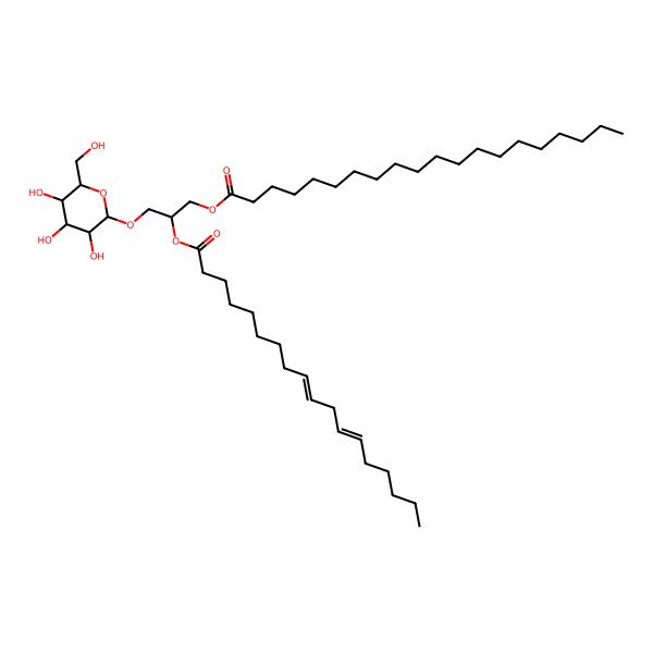 2D Structure of [(2S)-2-[(9Z,12Z)-octadeca-9,12-dienoyl]oxy-3-[(2R,3R,4S,5R,6R)-3,4,5-trihydroxy-6-(hydroxymethyl)oxan-2-yl]oxypropyl] icosanoate