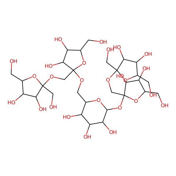 2D Structure of beta-D-Fructofuranosyl-(2->1)-beta-D-fructofuranosyl-(2->6)-alpha-D-glucopyranosyl-(1->2)-beta-D-fructofuranosyl beta-D-fructofuranoside