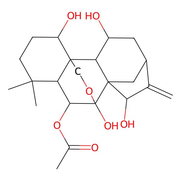 2D Structure of 6beta-Acetoxy-1alpha,7beta,11beta,15beta-tetrahydroxy-7alpha,20-epoxy-ent-kaur-16-ene