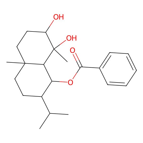 2D Structure of 6beta-Benzoyloxy-3beta-hydroxyeudesmane