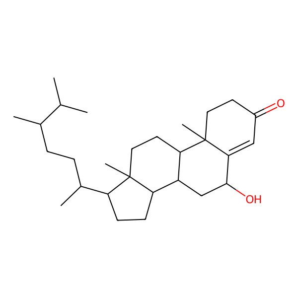 2D Structure of 6beta-Hydroxycampest-4-en-3-one