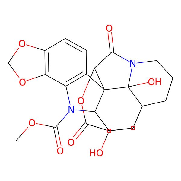 2D Structure of methyl (15S,16R,19R)-16,22-dihydroxy-18,21-dioxo-8,10,20-trioxa-5,17-diazaoctacyclo[15.6.3.01,16.04,15.04,22.06,14.07,11.015,19]hexacosa-6(14),7(11),12-triene-5-carboxylate