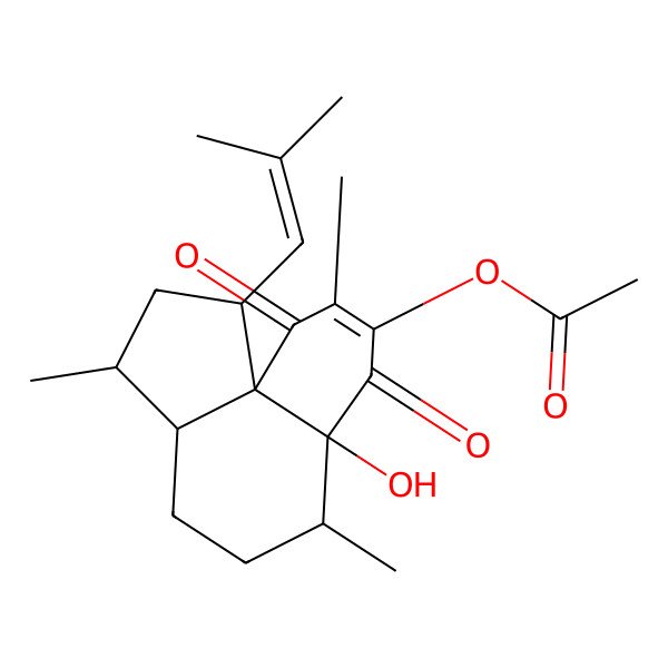 2D Structure of [(1S,3S,3aR,6S,6aS,10aR)-6a-hydroxy-3,6,9-trimethyl-1-(2-methylprop-1-enyl)-7,10-dioxo-2,3,3a,4,5,6-hexahydro-1H-cyclopenta[j]naphthalen-8-yl] acetate