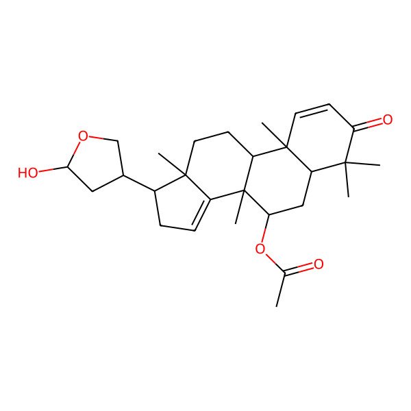 2D Structure of [(5R,7R,8R,9R,10R,13S,17S)-17-[(3R,5S)-5-hydroxyoxolan-3-yl]-4,4,8,10,13-pentamethyl-3-oxo-5,6,7,9,11,12,16,17-octahydrocyclopenta[a]phenanthren-7-yl] acetate