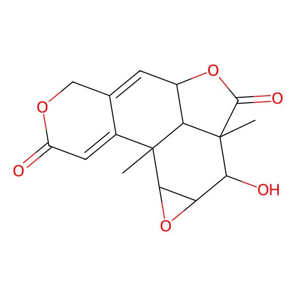 2D Structure of 5-Hydroxy-1,6-dimethyl-3,8,13-trioxapentacyclo[7.7.1.02,4.06,17.011,16]heptadeca-10,15-diene-7,14-dione