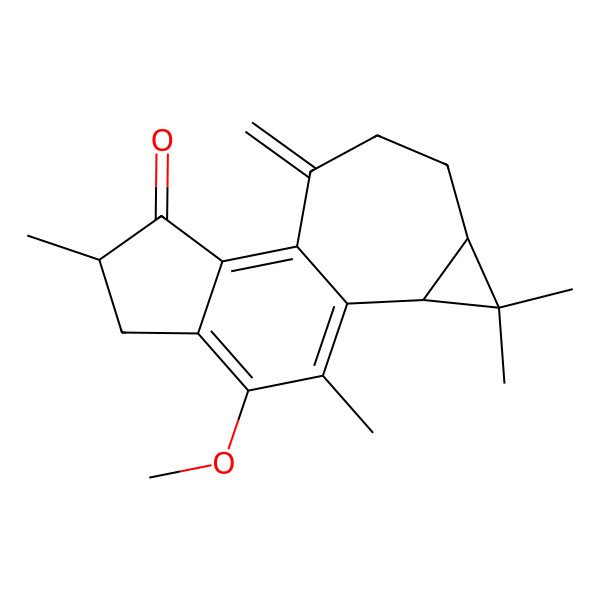 2D Structure of (4R,10S,12R)-7-methoxy-4,8,11,11-tetramethyl-15-methylidenetetracyclo[7.6.0.02,6.010,12]pentadeca-1,6,8-trien-3-one