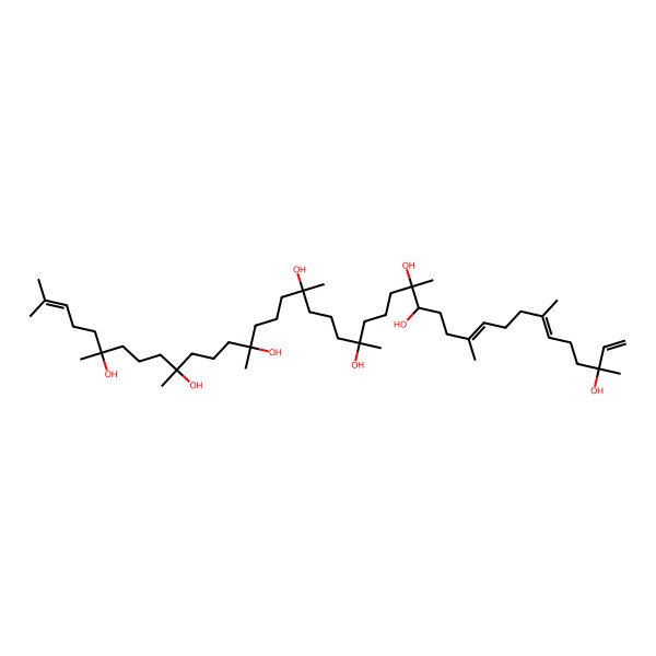 2D Structure of (3S,6E,10E,14R,15R,19R,23R,27S,31S,35S)-3,7,11,15,19,23,27,31,35,39-decamethyltetraconta-1,6,10,38-tetraene-3,14,15,19,23,27,31,35-octol