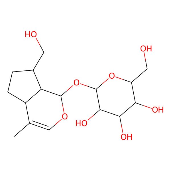 2D Structure of (2S,3R,4S,5S,6R)-2-[[(1S,4aS,7S,7aS)-7-(hydroxymethyl)-4-methyl-1,4a,5,6,7,7a-hexahydrocyclopenta[c]pyran-1-yl]oxy]-6-(hydroxymethyl)oxane-3,4,5-triol