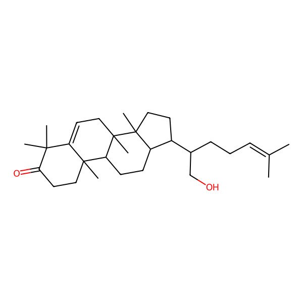 2D Structure of (8R,9S,10R,13R,14R,17S)-17-[(2R)-1-hydroxy-6-methylhept-5-en-2-yl]-4,4,8,10,14-pentamethyl-1,2,7,9,11,12,13,15,16,17-decahydrocyclopenta[a]phenanthren-3-one