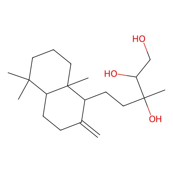 2D Structure of 5-(5,5,8a-trimethyl-2-methylidene-3,4,4a,6,7,8-hexahydro-1H-naphthalen-1-yl)-3-methylpentane-1,2,3-triol 2D Structure of 5-(5,5,8a-trimethyl-2-methylidene-3,4,4a,6,7,8-hexahydro-1H-naphthalen-1-yl)-3-methylpentane-1,2,3-triol