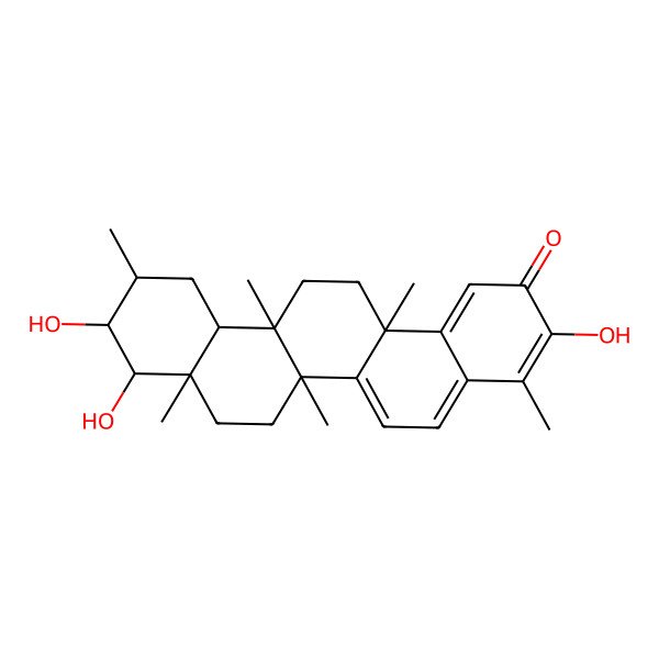 2D Structure of (6aS,6bS,8aR,9S,10S,11S,12aS,14aR)-3,9,10-trihydroxy-4,6a,6b,8a,11,14a-hexamethyl-8,9,10,11,12,12a,13,14-octahydro-7H-picen-2-one