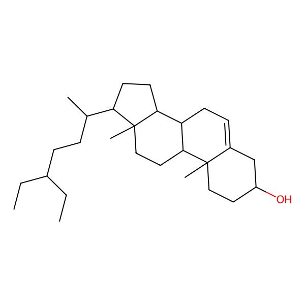 2D Structure of (3S,8S,9S,10R,13R,14S,17R)-17-[(2R)-5-ethylheptan-2-yl]-10,13-dimethyl-2,3,4,7,8,9,11,12,14,15,16,17-dodecahydro-1H-cyclopenta[a]phenanthren-3-ol