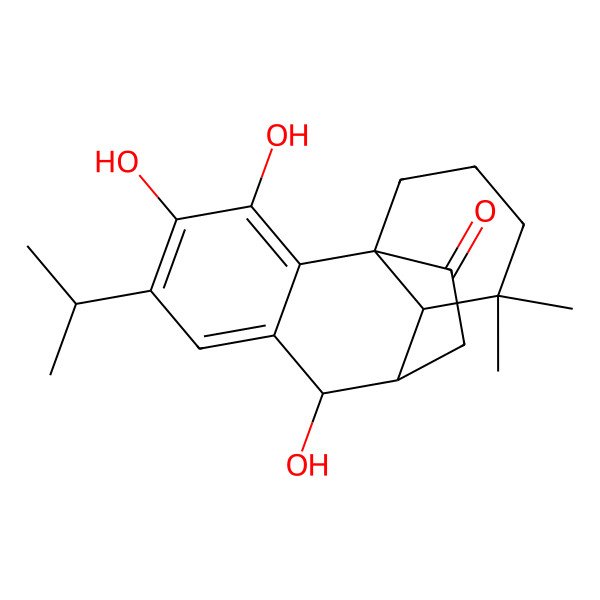 2D Structure of (1R,8R,9S,10S)-3,4,8-trihydroxy-11,11-dimethyl-5-propan-2-yltetracyclo[7.5.2.01,10.02,7]hexadeca-2,4,6-trien-15-one