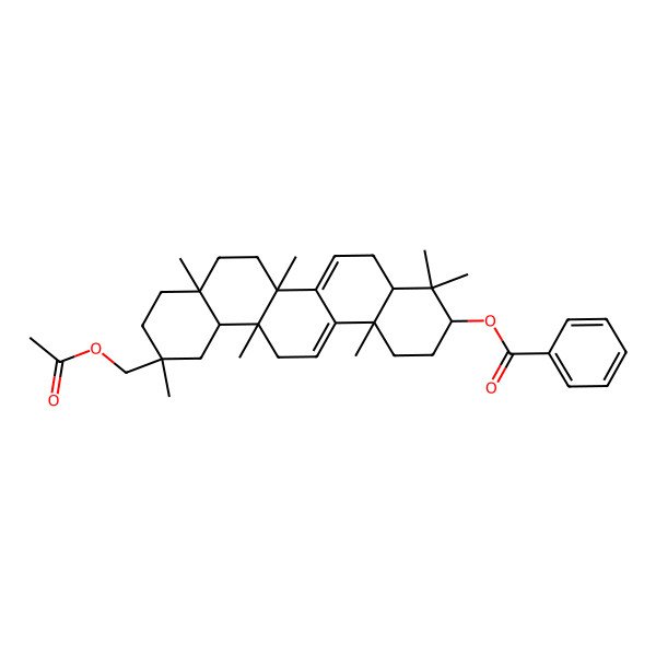2D Structure of [11-(Acetyloxymethyl)-4,4,6a,6b,8a,11,14b-heptamethyl-1,2,3,4a,5,7,8,9,10,12,12a,13-dodecahydropicen-3-yl] benzoate