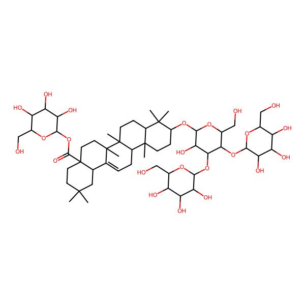 2D Structure of beta-D-Glucopyranosyl (3beta)-3-[(O-beta-D-glucopyranosyl-(1-->3)-O-[beta-D-glucopyranosyl-(1-->4)]-beta-D-glucopyranosyl)oxy]olean-12-en-28-oate