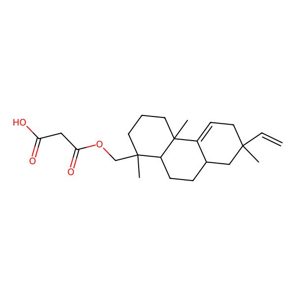 2D Structure of 3-[(7-ethenyl-1,4a,7-trimethyl-3,4,6,8,8a,9,10,10a-octahydro-2H-phenanthren-1-yl)methoxy]-3-oxopropanoic acid