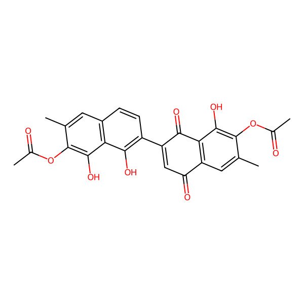 2D Structure of [7-(7-Acetyloxy-8-hydroxy-6-methyl-1,4-dioxonaphthalen-2-yl)-1,8-dihydroxy-3-methylnaphthalen-2-yl] acetate