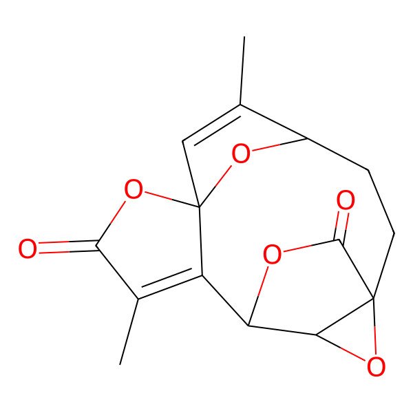 2D Structure of (1S,4R,7S,12S,13R)-5,10-dimethyl-8,14,16,17-tetraoxapentacyclo[10.2.2.14,7.01,13.07,11]heptadeca-5,10-diene-9,15-dione
