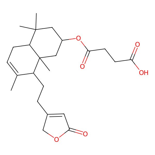 2D Structure of 4-[[4,4,7,8a-tetramethyl-8-[2-(5-oxo-2H-furan-3-yl)ethyl]-1,2,3,4a,5,8-hexahydronaphthalen-2-yl]oxy]-4-oxobutanoic acid