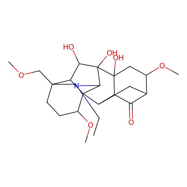 2D Structure of (1S,2R,3S,5R,6S,8R,9S,10S,13S,16S,17R,18S)-11-ethyl-8,9,18-trihydroxy-6,16-dimethoxy-13-(methoxymethyl)-11-azahexacyclo[7.7.2.12,5.01,10.03,8.013,17]nonadecan-4-one