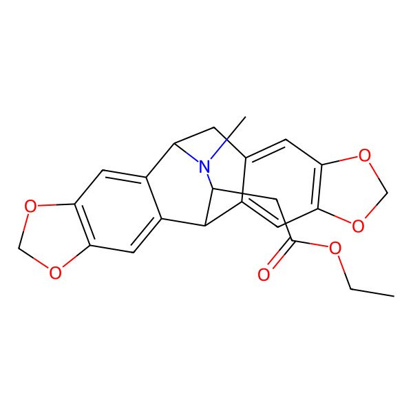 2D Structure of Ethyl 2-(23-methyl-5,7,16,18-tetraoxa-23-azahexacyclo[10.9.2.02,10.04,8.013,21.015,19]tricosa-2,4(8),9,13,15(19),20-hexaen-22-yl)acetate