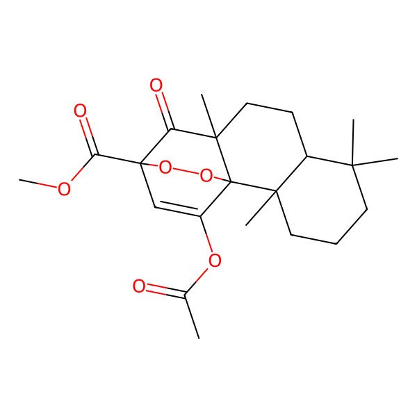 2D Structure of methyl (1S,2S,7S,10R,12S)-15-acetyloxy-2,6,6,10-tetramethyl-11-oxo-13,14-dioxatetracyclo[10.2.2.01,10.02,7]hexadec-15-ene-12-carboxylate
