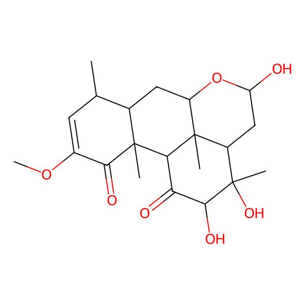 2D Structure of (1S,2S,6S,7S,9R,13R,14S,15R,17S)-11,14,15-trihydroxy-4-methoxy-2,6,14,17-tetramethyl-10-oxatetracyclo[7.7.1.02,7.013,17]heptadec-4-ene-3,16-dione