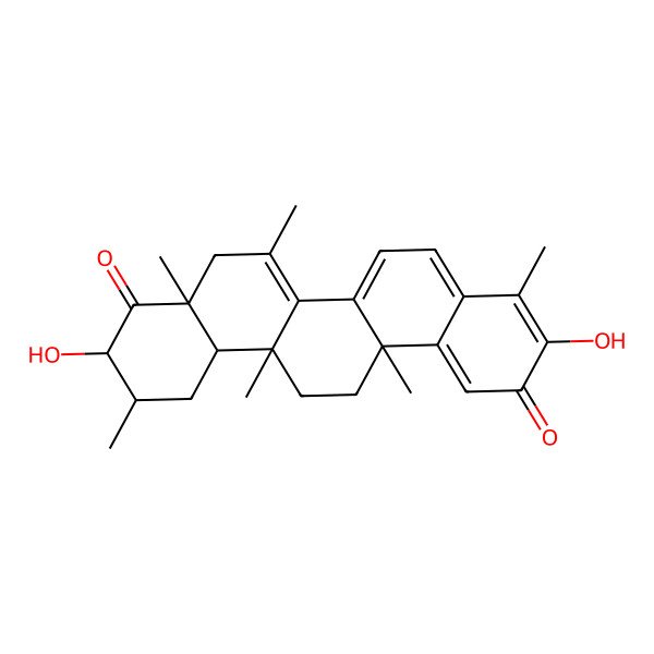 2D Structure of (6aS,8aR,10R,11R,12aS,14aS)-3,10-dihydroxy-4,6a,7,8a,11,14a-hexamethyl-10,11,12,12a,13,14-hexahydro-8H-picene-2,9-dione