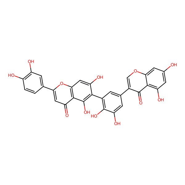 2D Structure of 6-[5-(5,7-Dihydroxy-4-oxo-4H-1-benzopyran-3-yl)-2,3-dihydroxyphenyl]-2-(3,4-dihydroxyphenyl)-5,7-dihydroxy-4H-1-benzopyran-4-one