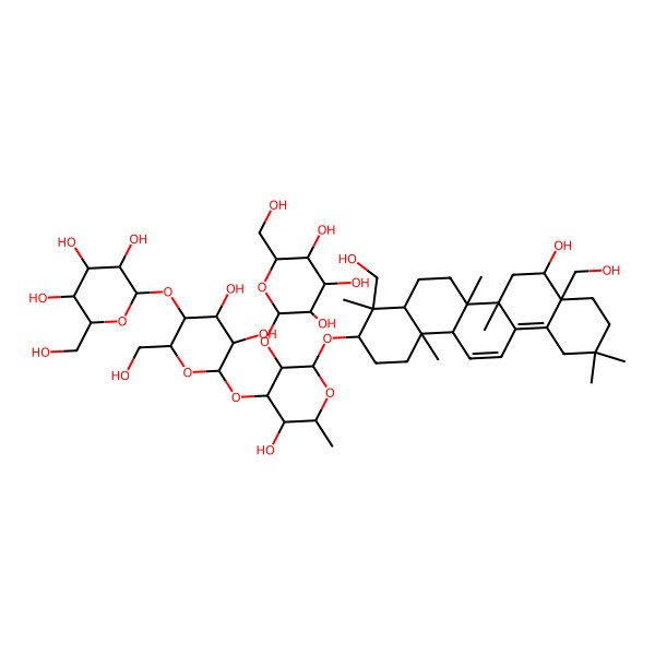 2D Structure of 2-[4,5-Dihydroxy-6-[5-hydroxy-2-[[8-hydroxy-4,8a-bis(hydroxymethyl)-4,6a,6b,11,11,14b-hexamethyl-1,2,3,4a,5,6,7,8,9,10,12,14a-dodecahydropicen-3-yl]oxy]-6-methyl-3-[3,4,5-trihydroxy-6-(hydroxymethyl)oxan-2-yl]oxyoxan-4-yl]oxy-2-(hydroxymethyl)oxan-3-yl]oxy-6-(hydroxymethyl)oxane-3,4,5-triol